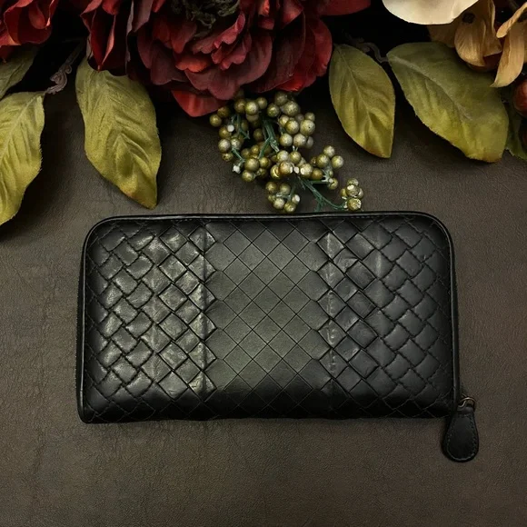 Bottega Veneta Black Imperatore Long Wallet Zipper Calf Leather - Picture 5 of 16